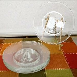 Holiday Christmas Salad Dessert Clear Glass